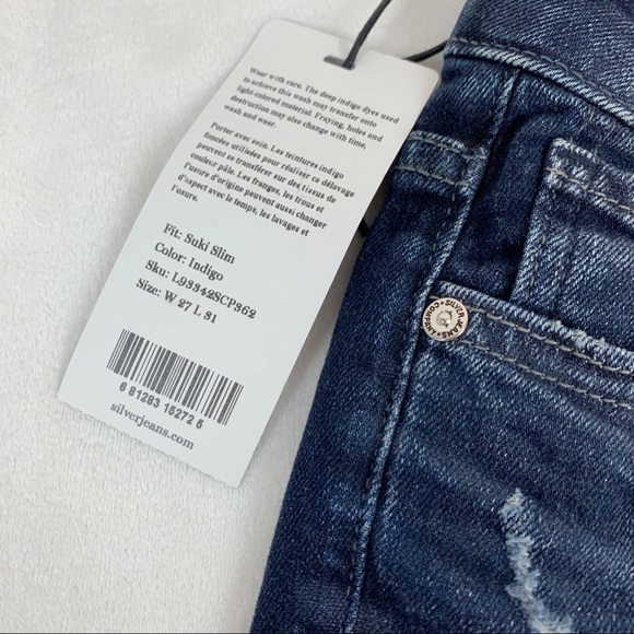 Silver Jeans Suki slim mid rise jeans frayed hem - Picture 6 of 11